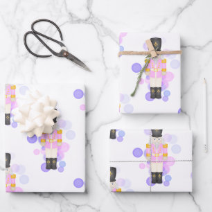 Traditioneller Pink & Lilac Weihnachtscrecker Geschenkpapier Set