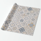 Traditioneller portugiesischer und spanischer Boho Geschenkpapier (Ungerollt)