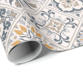 Traditioneller portugiesischer und spanischer Boho Geschenkpapier (Rolleneckpunkt)