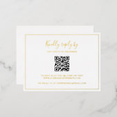 Traditioneller QR-Code Elegant Wedding Foil SVP-Ka Folie Einladungspostkarte (Vorderseite/Rückseite)