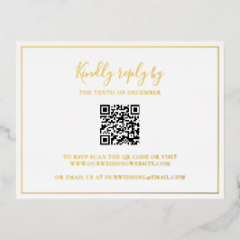 Traditioneller QR-Code Elegant Wedding Foil SVP-Ka Folie Einladungspostkarte
