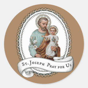 Traditioneller religiöser Heiliger Josef Jesus Chr Runder Aufkleber