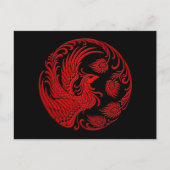 Traditioneller roter Phönix-Kreis Postkarte (Vorderseite)