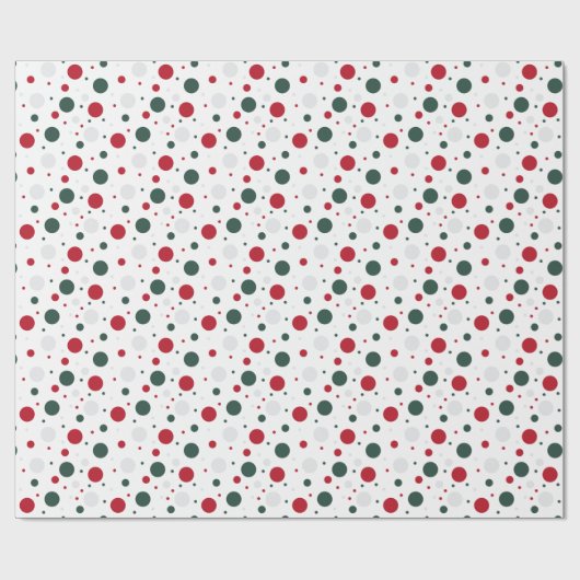Traditioneller roter und grüner Polka-Dot Geschenkpapier (Flach)