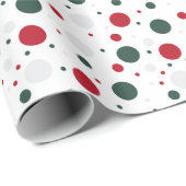 Traditioneller roter und grüner Polka-Dot Geschenkpapier (Rolleneckpunkt)