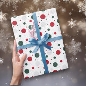 Traditioneller roter und grüner Polka-Dot Geschenkpapier