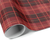 Traditioneller Rotwein - kariertes Tartan-Muster Geschenkpapier (Rolleneckpunkt)