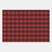 Traditioneller Rotwein - kariertes Tartan-Muster Geschenkpapier Set (Vorderseite)