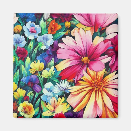 Traditioneller Rustikaler Blumengarten Magnet (Vorne)