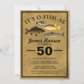 Traditioneller Rustikaler Fischfang | 50. Geburtst Einladung (Vorderseite)