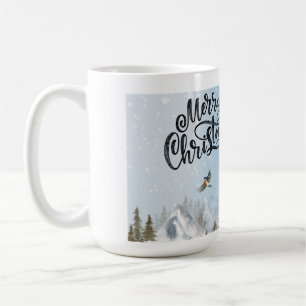 Traditioneller rustikaler Pinguin Winter Frohe Wei Kaffeetasse