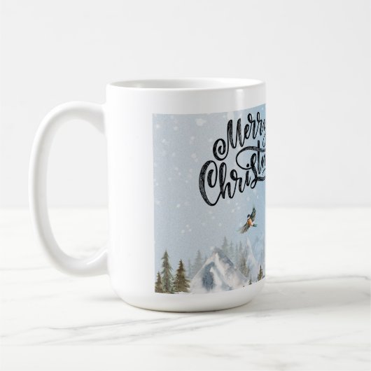 Traditioneller rustikaler Pinguin Winter Frohe Wei Kaffeetasse (Links)