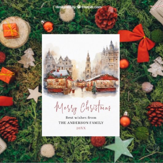 Traditioneller rustikaler Winter Frohe Weihnachten