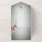 Traditioneller Rustikaler Winter Holly Berries QR  All In One Einladung (Außenbereich)