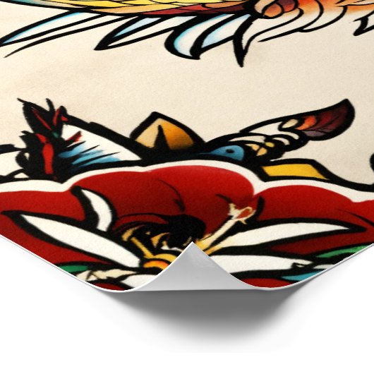 Traditioneller Sailor Jerry-Inspiriert Flash Tatto Poster (Ecke)