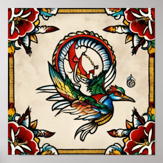 Traditioneller Sailor Jerry-Inspiriert Flash Tatto Poster