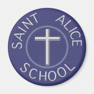 Traditioneller Saint Alice Blue und White Patch Magnet