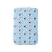 Traditioneller Schneemann mit frohen Weihnachten a Badematte (Vorderseite Vertikal)