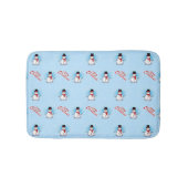 Traditioneller Schneemann mit frohen Weihnachten a Badematte (Vorderseite)