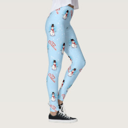 Traditioneller Schneemann mit frohen Weihnachten a Leggings