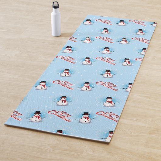 Traditioneller Schneemann mit frohen Weihnachten a Yogamatte (Beispiel)