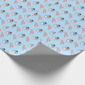 Traditioneller Schneemann Weihnachten auf LICHT BL Geschenkpapier (Ecke)