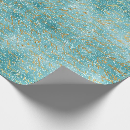 Traditioneller Schneewinterwald Blauer Weihnachten Geschenkpapier (Ecke)