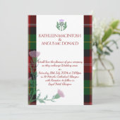 Traditioneller schottischer Tartan Border and This Einladung (Stehend Vorderseite)