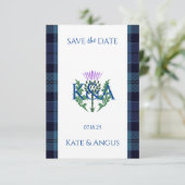 Traditioneller schottischer Tartan Border and This Save The Date (Stehend Vorderseite)
