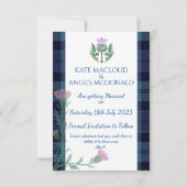 Traditioneller schottischer Tartan Border and This Save The Date (Rückseite)
