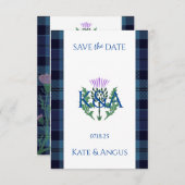 Traditioneller schottischer Tartan Border and This Save The Date (Vorne/Hinten)