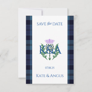 Traditioneller schottischer Tartan Border and This Save The Date