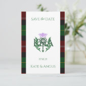 Traditioneller schottischer Tartan Border and This Save The Date (Stehend Vorderseite)