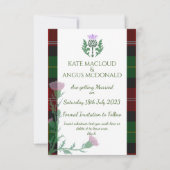 Traditioneller schottischer Tartan Border and This Save The Date (Rückseite)