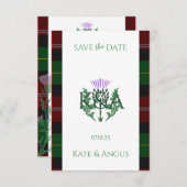Traditioneller schottischer Tartan Border and This Save The Date (Vorne/Hinten)