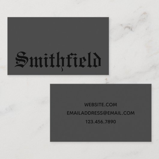 Traditioneller schwarzer Buchstabentyp Visitenkarte (Vorne/Hinten)