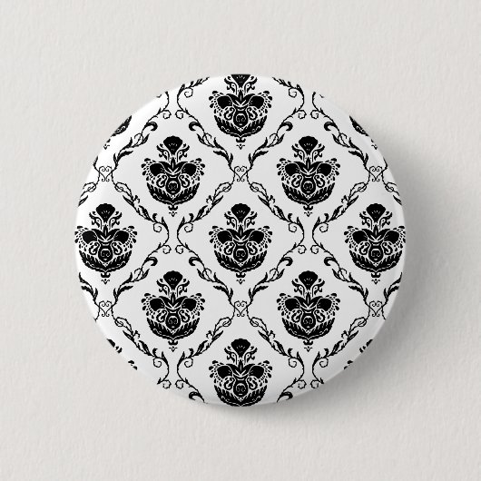 Traditioneller schwarzer Damast Button (Vorderseite)