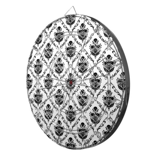 Traditioneller schwarzer Damast Dartscheibe (Vorderseite rechts)