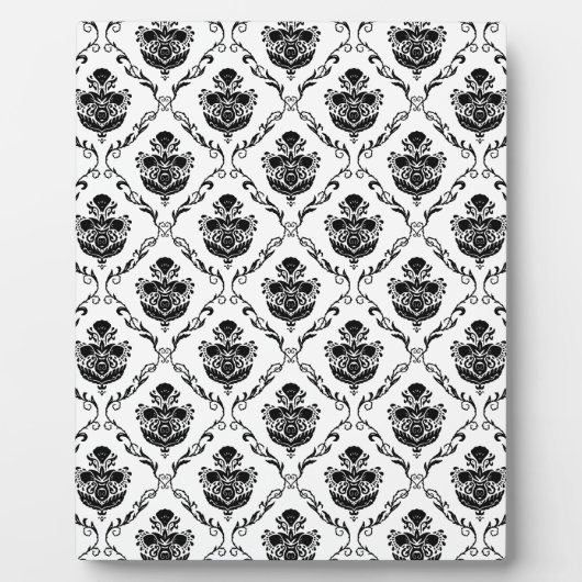 Traditioneller schwarzer Damast Fotoplatte (Vorderseite)