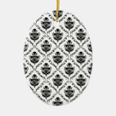 Traditioneller schwarzer Damast Keramik Ornament (Vorne)