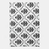 Traditioneller schwarzer Damast Küchentuch (Vertikal)