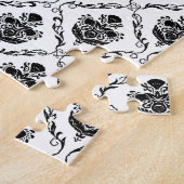 Traditioneller schwarzer Damast Puzzle (Seite)