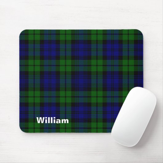 Traditioneller schwarzer UhrTartan kariert Mousepad (Mit Mouse)