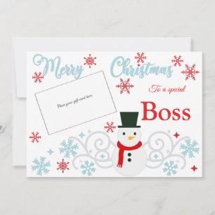 Traditioneller Snowman-Boss-Kartenhalter Karte