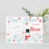 Traditioneller Snowman-Boss-Kartenhalter Karte (Stehend Vorderseite)