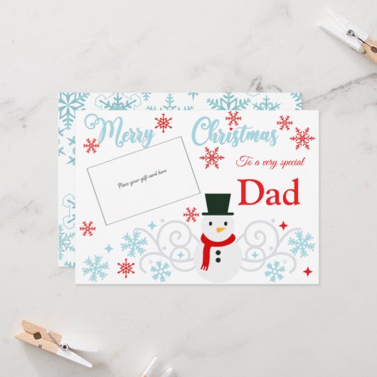 Traditioneller Snowman Weihnachtskartenhalter Karte (Vorderseite/Rückseite Beispiel)