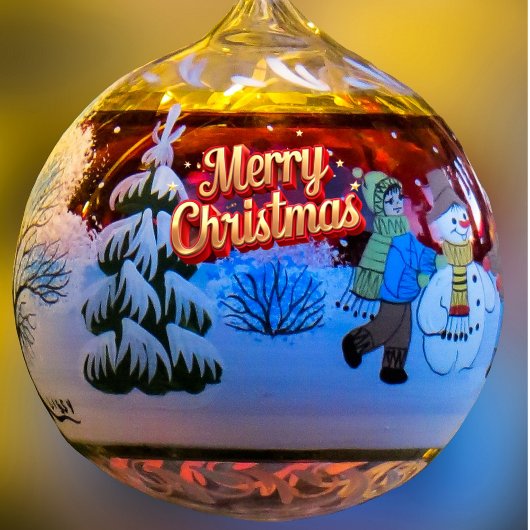 Traditioneller Snowman-Weihnachtsstopp Ornament Karte