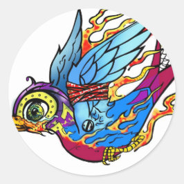 Traditioneller Sparrow-Aufkleber Runder Aufkleber