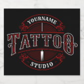 Traditioneller Stil ADD NAME Tattoo Studio Shop Bierflaschenetikett (Einzelnes Label)