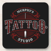 Traditioneller Stil ADD NAME Tattoo Studio Shop Getränkeuntersetzer (Vorderseite)